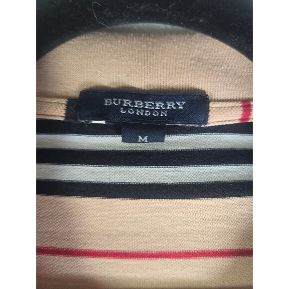 BURBERRY LONDON Striped Embroidery Iconic Polo Shirt Womens Medium (K-154505) - Picture 3 of 8